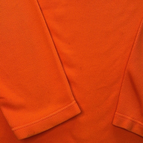 RALPH LAUREN CHAPS Vintage LG Men's Orange/Gray Long Sleeve V-Neck Cotton Top - Picture 8 of 9